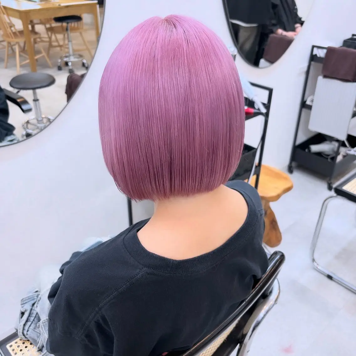 ショート カラー ヘアアレンジ ラベンダーカラー ピンクカラー ピンクラベンダー ヘアカラー トリートメント ヘアセット 渋谷🩶ハイトーン 🩶FUMUのヘアスタイル