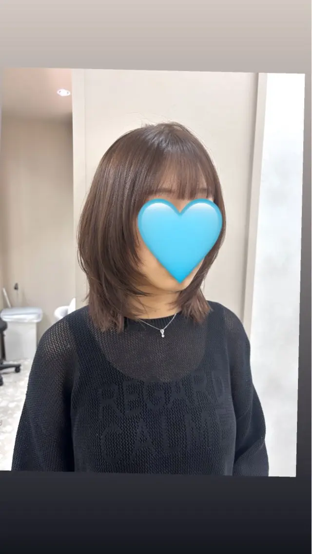 ミディアム レイヤーカット ウルフカット コトネ🫧 韓国風レイヤーカットのヘアスタイル