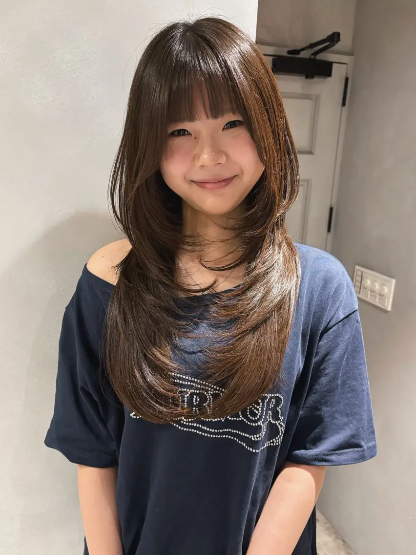ロング ハッシュカット カット ヘアカラー トリートメント Juna✂️ レイヤー / ボブのヘアスタイル