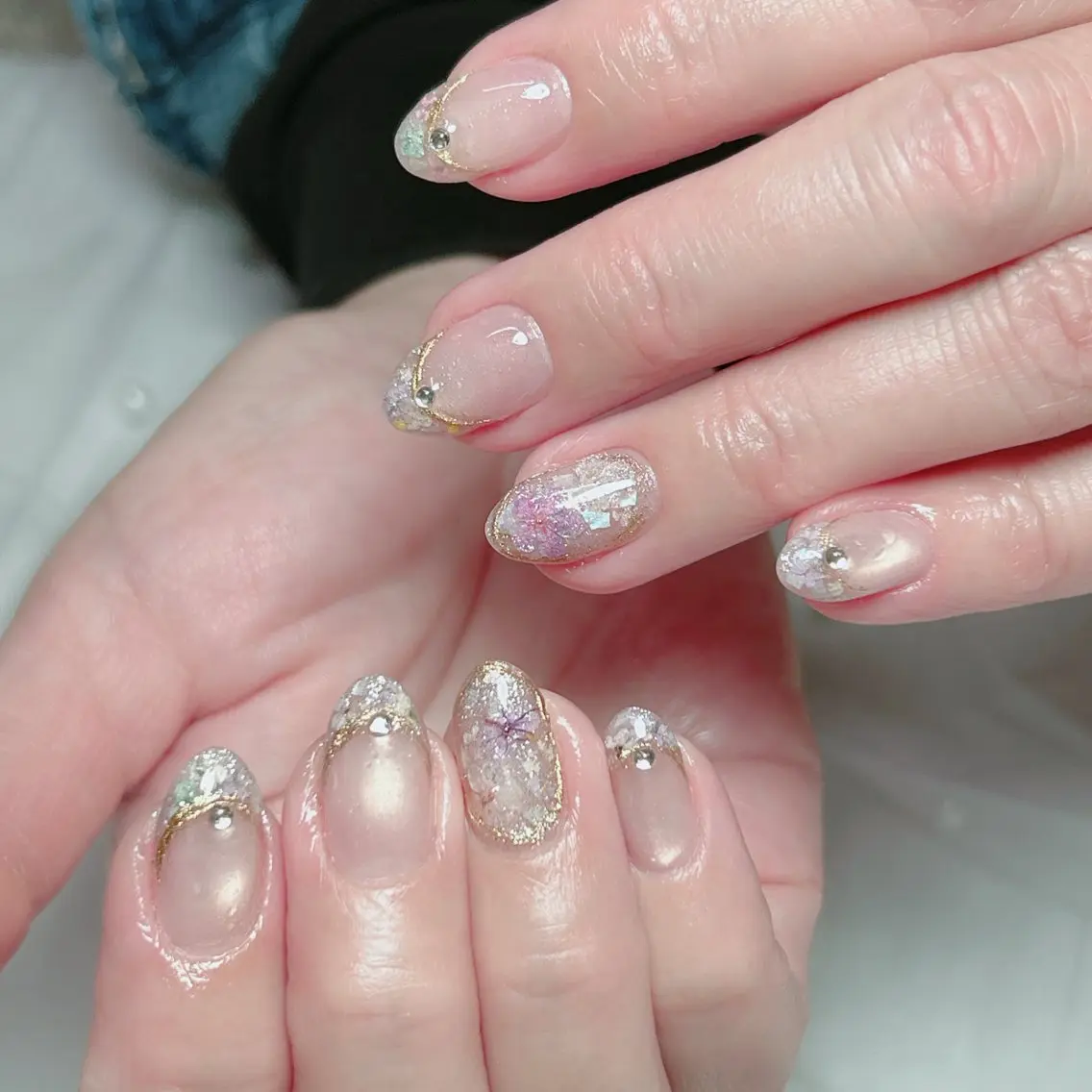 ネイル マグネットネイル 春ネイル ワンホンネイル ハンドネイル Cute Tips nailのネイルデザイン