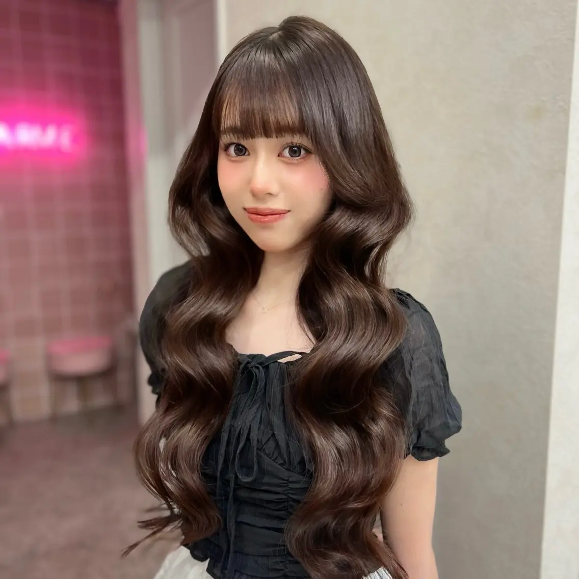 ロング カット ヘアカラー トリートメント うる艶カラー×韓国 ヘア/Yumi🎀のヘアスタイル