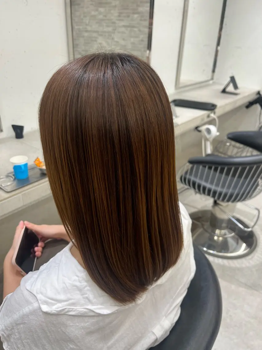 セミロング 縮毛矯正 縮毛矯正 トリートメント こと 🐰のヘアスタイル
