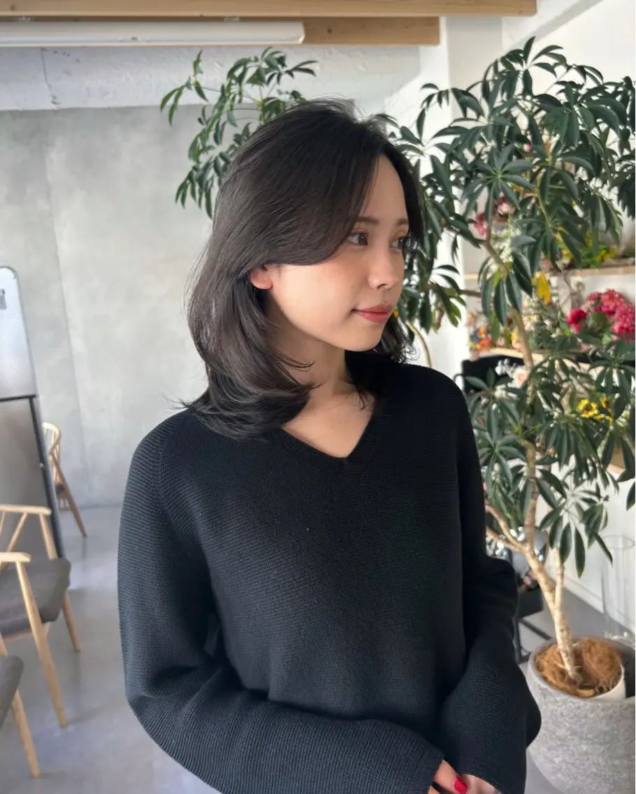 ミディアム ayu omochaのヘアスタイル