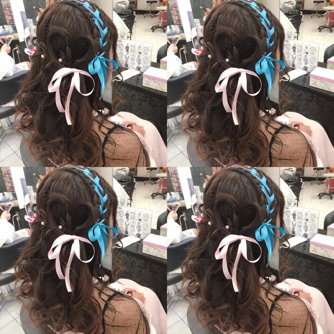 ミディアム ヘアアレンジ ハーフアップ ヘアセット 🌷MAYU 🌷のヘアスタイル