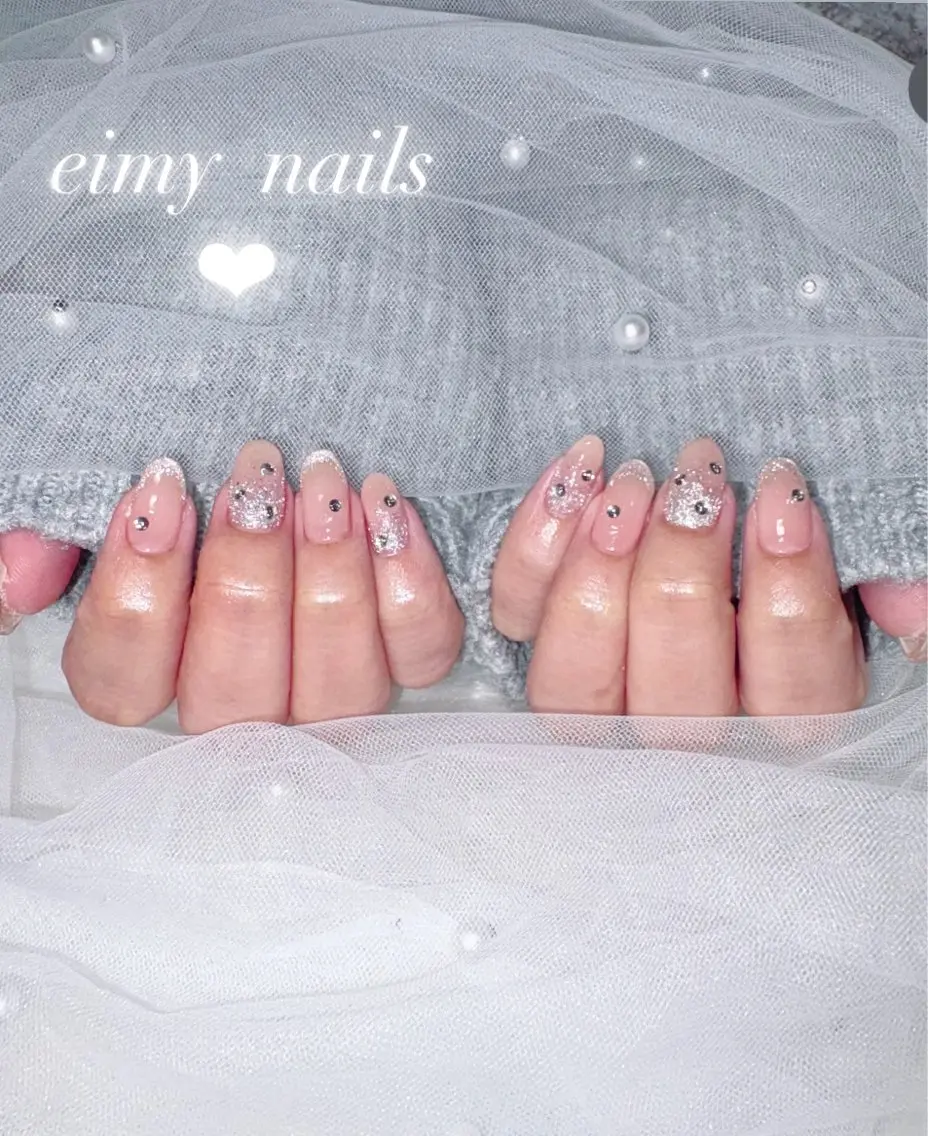 ネイル フラッシュネイル フレンチネイル ラメ(グリッター) マグネットネイル ピンク ハンドネイル eimy nails♡のネイルデザイン