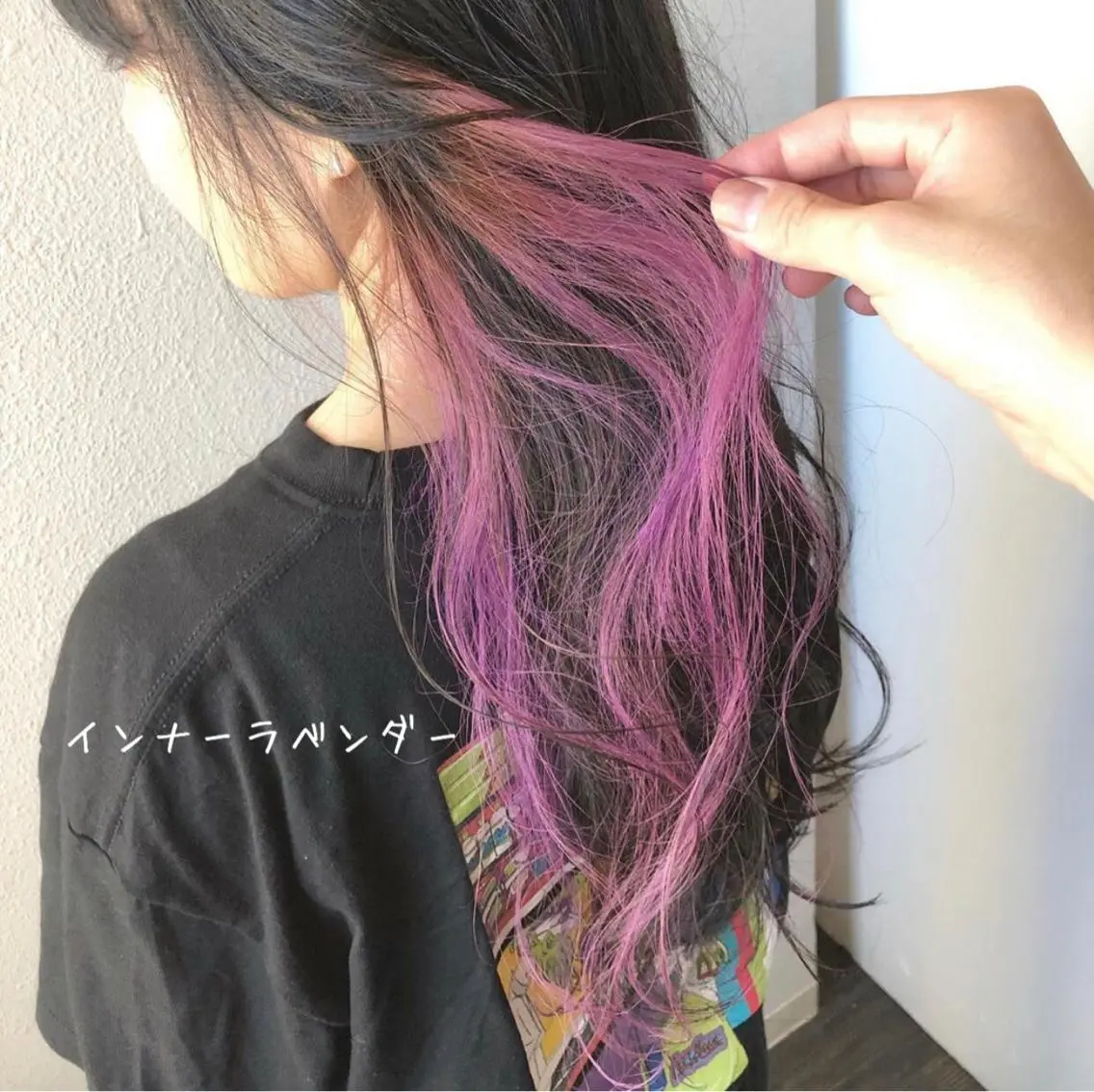ロング カラー ブリーチ パープルカラー あさだ しゅうたろうのヘアスタイル