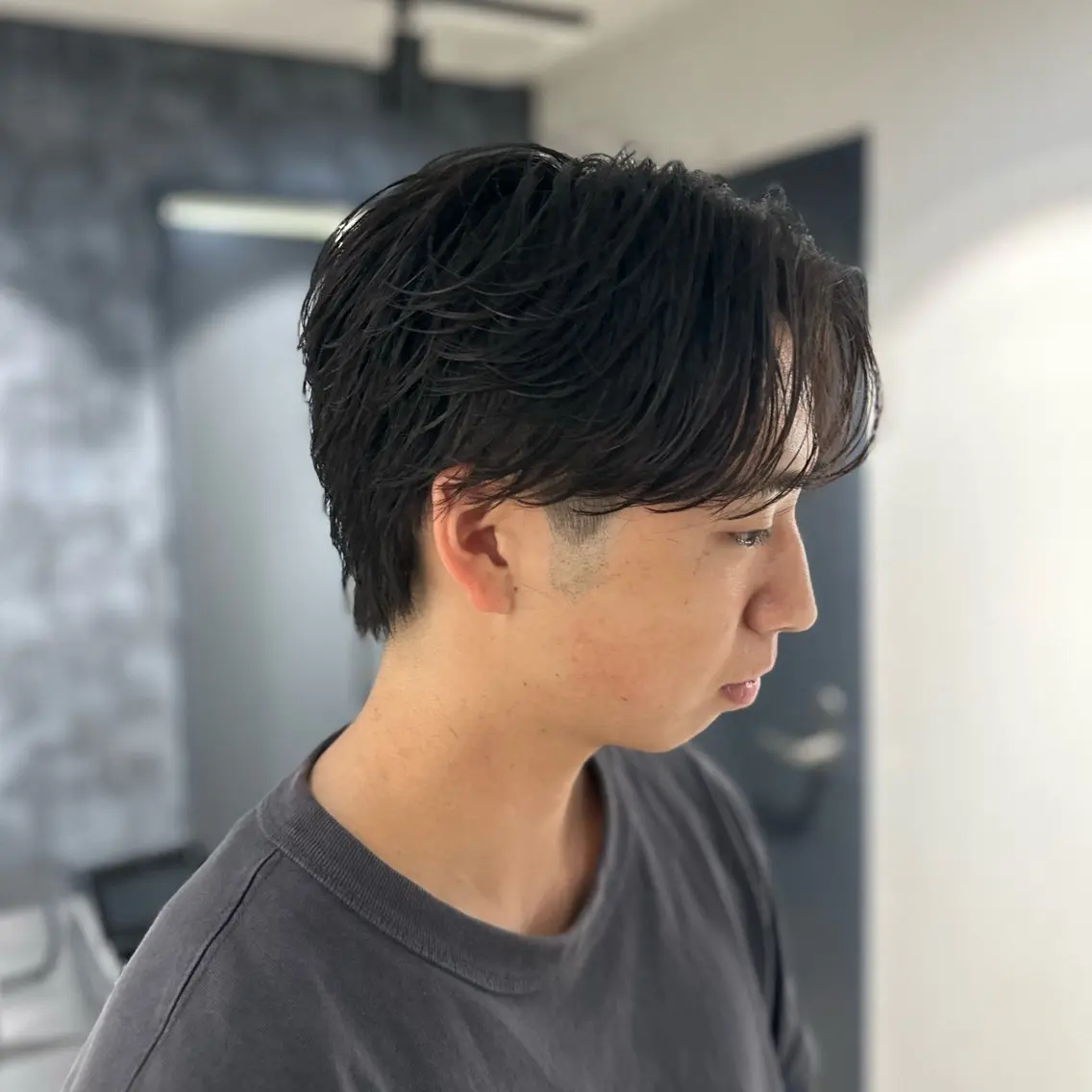 パーマ メンズ センターパート メンズパーマ ニュアンスパーマ カット 💈原宿指名No.1 センターパート💈のヘアスタイル