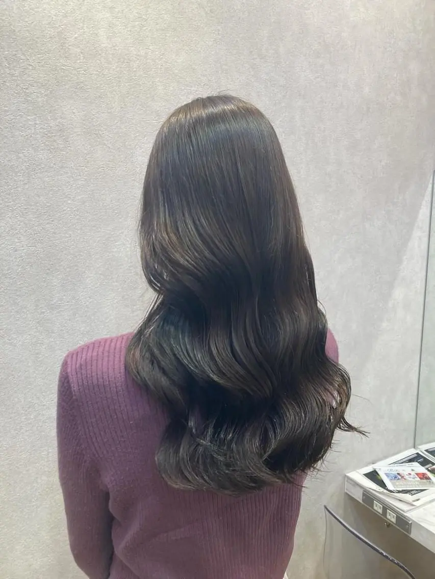 ロング パーマ 韓国風ヘア レイヤーボブ縮毛矯正 韓国RINAのヘアスタイル