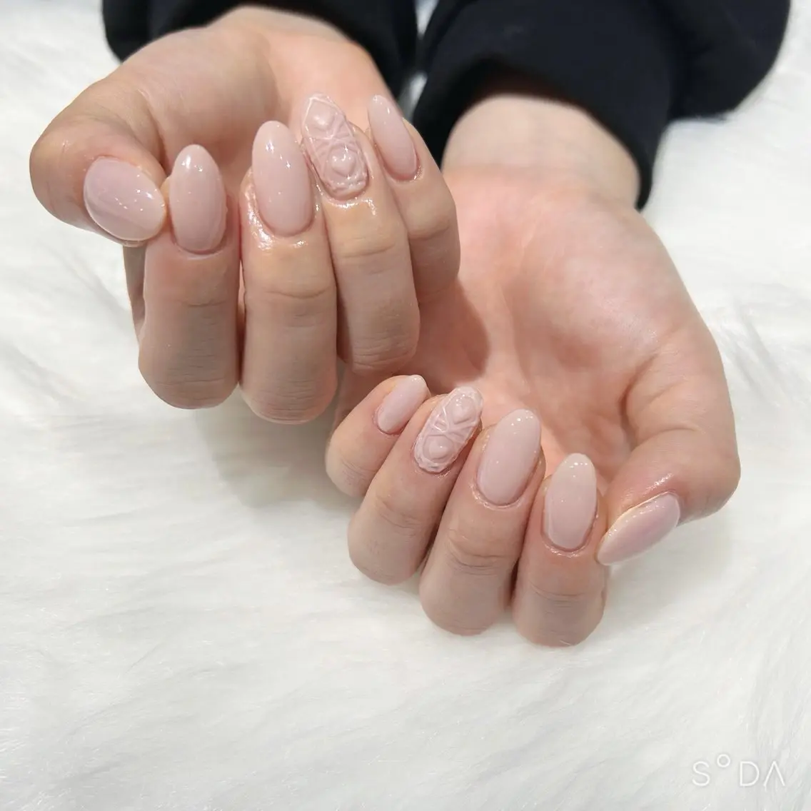 ネイル ピンク シンプルネイル ぷりゅねる 心斎橋のネイルデザイン
