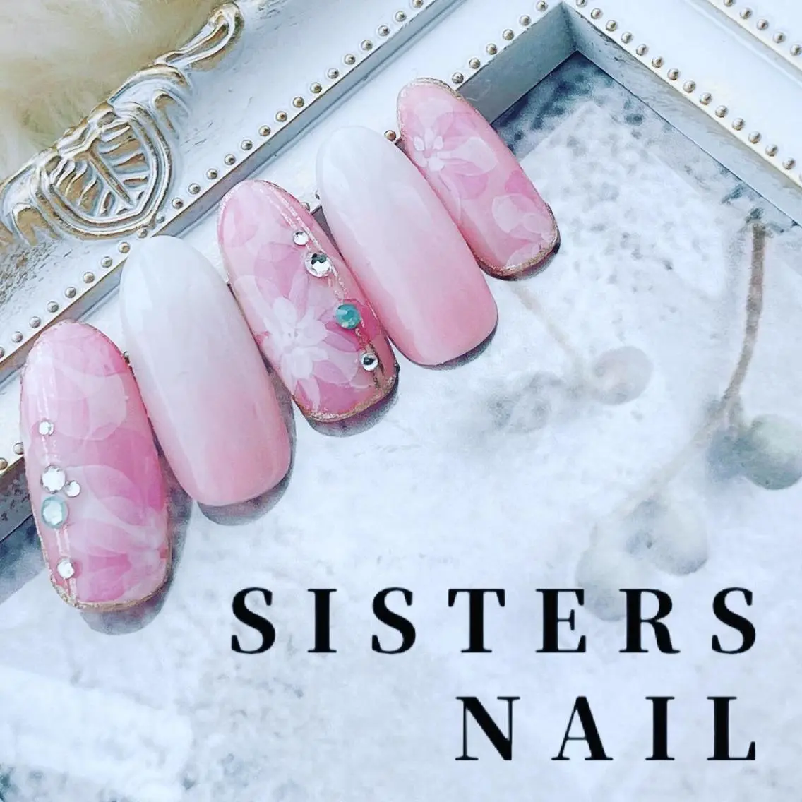 ネイル アートネイル フラワーネイル マットネイル 春ネイル 夏ネイル sisters nail.fのネイルデザイン
