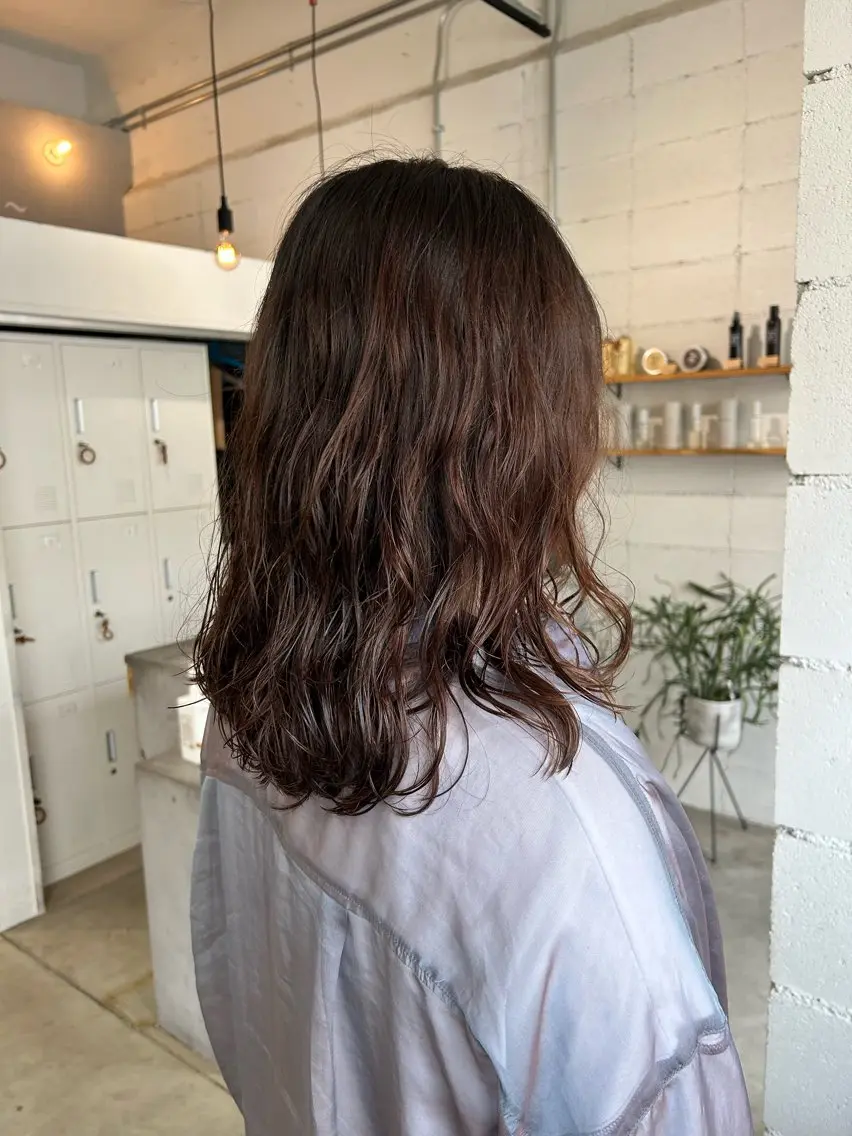 セミロング パーマ 1回で綺麗になる 髪質改善 小山光のヘアスタイル