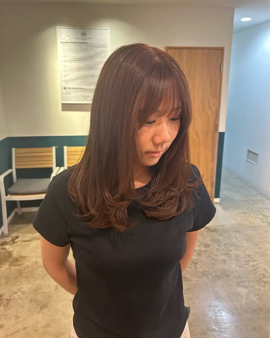 セミロング カット ヘアカラー mahiro🩰 hair braceのヘアスタイル