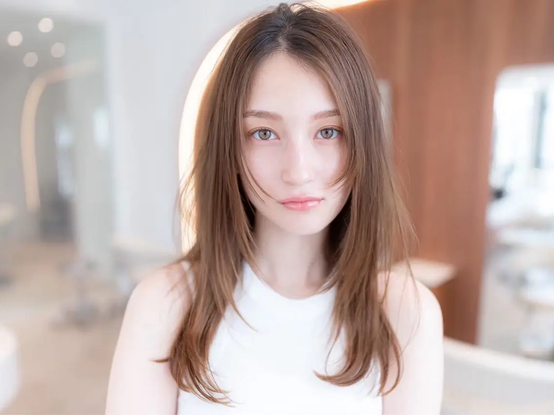 セミロング レイヤーカット カット ヘアカラー トリートメント レイヤー/ハッシュ 渋谷/サッタのヘアスタイル