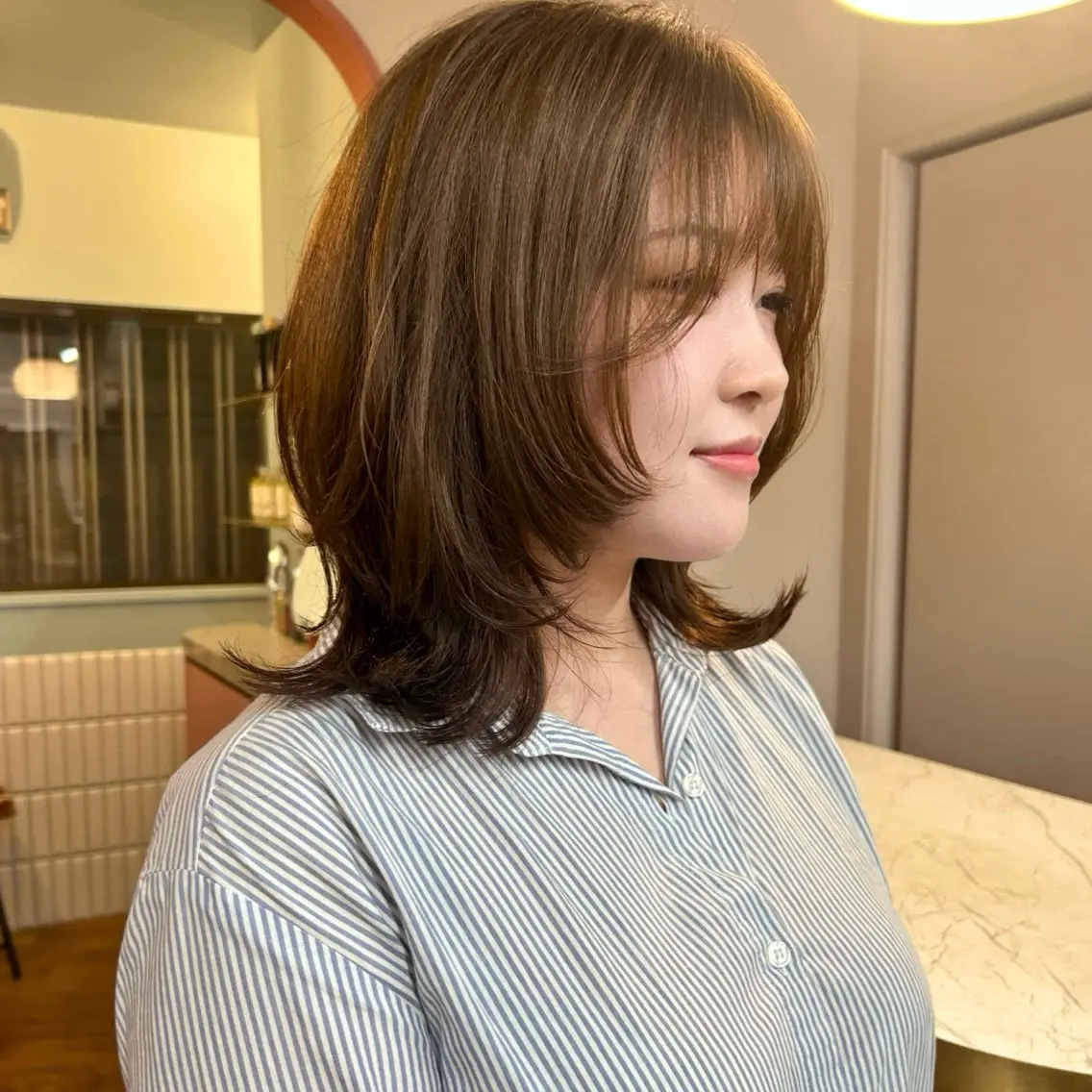 ミディアム MUKU リカのヘアスタイル
