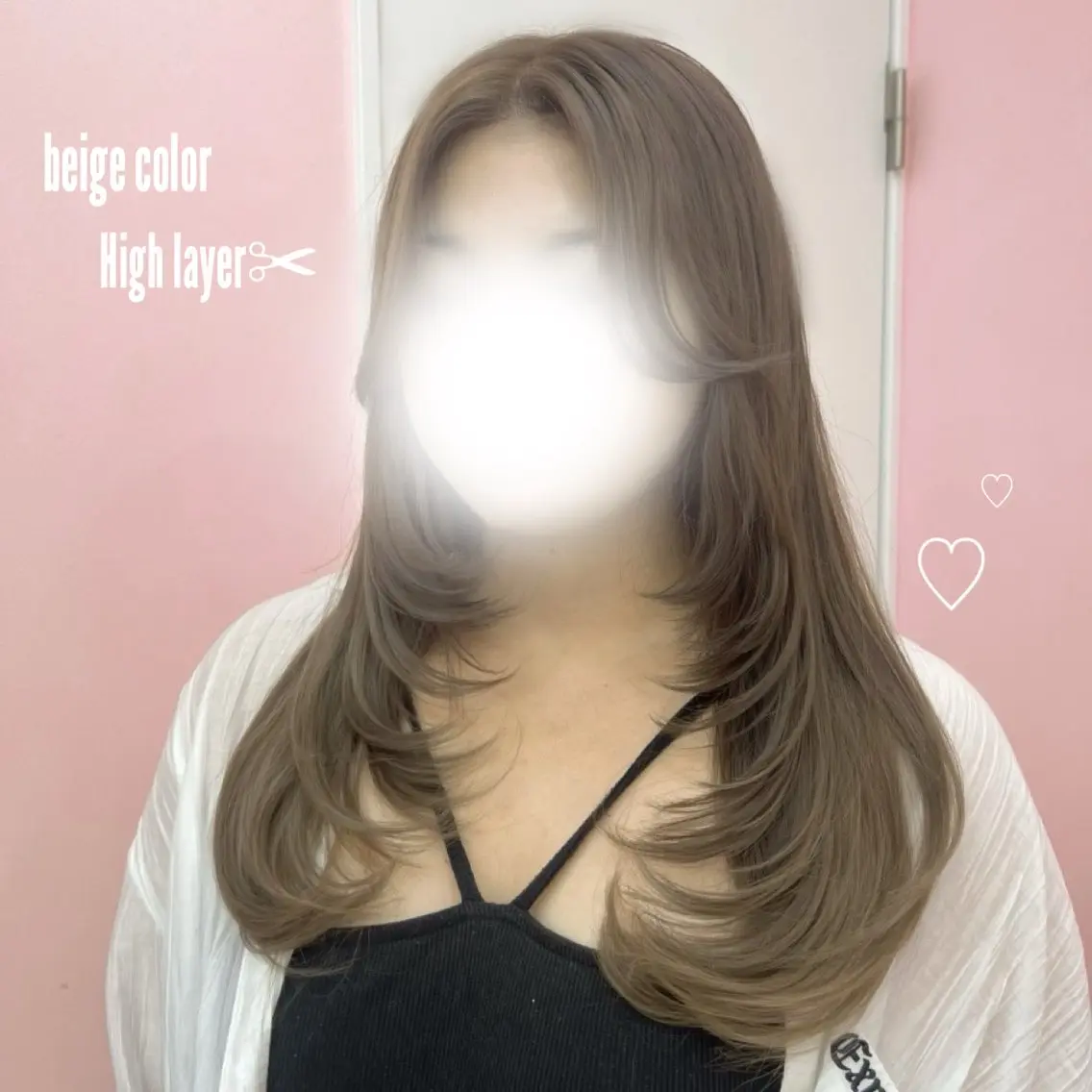 ロング カラー ベージュカラー ブリーチ ハイトーンカラー ハイトーンベージュ レイヤーカット カット ヘアカラー トリートメント ronmuu／ shizukuのヘアスタイル