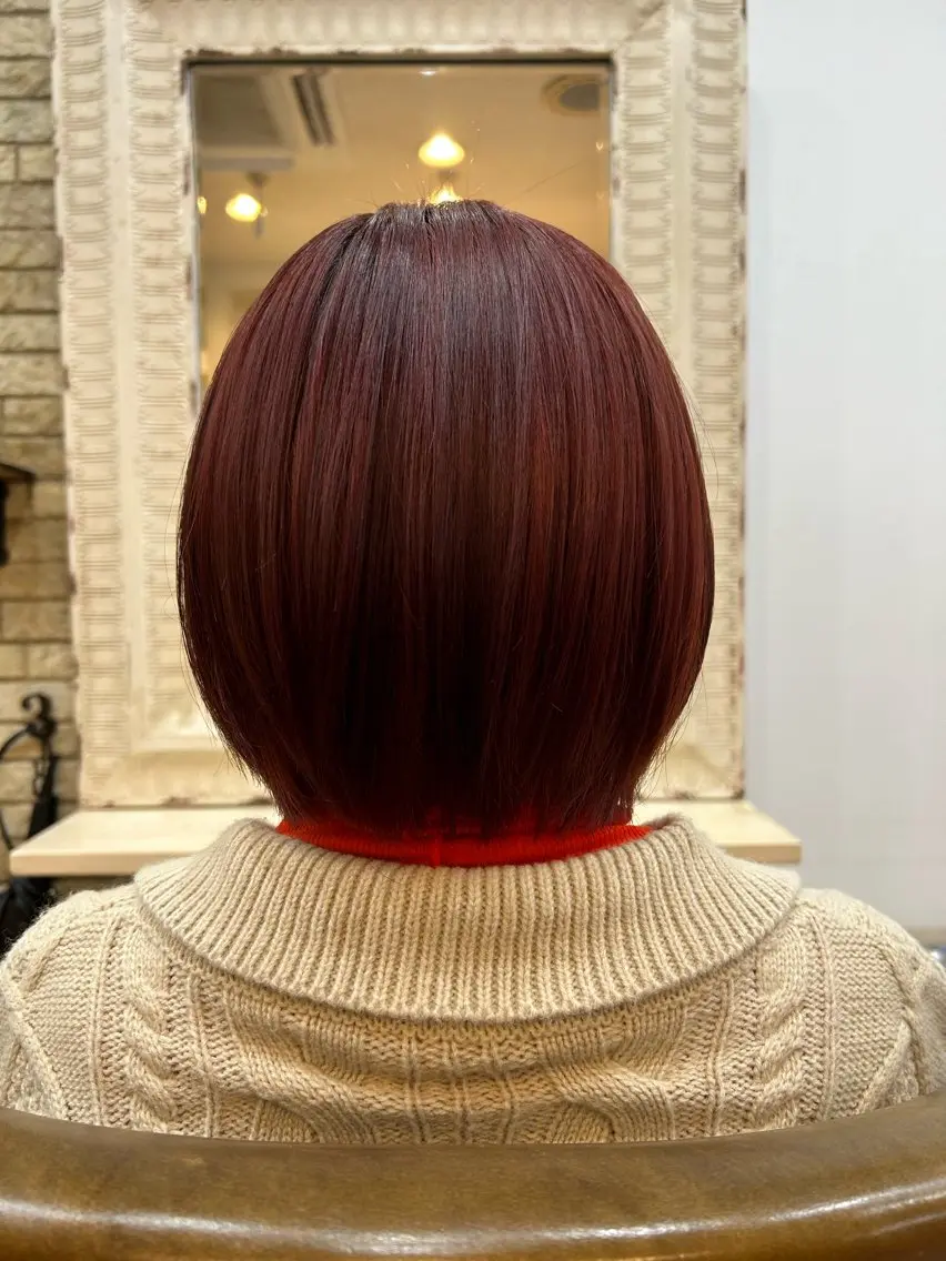 ミディアム カラー ブラウンカラー レッドカラー レッドブラウン TAKUMI‪✂︎‬ Ayamiのヘアスタイル