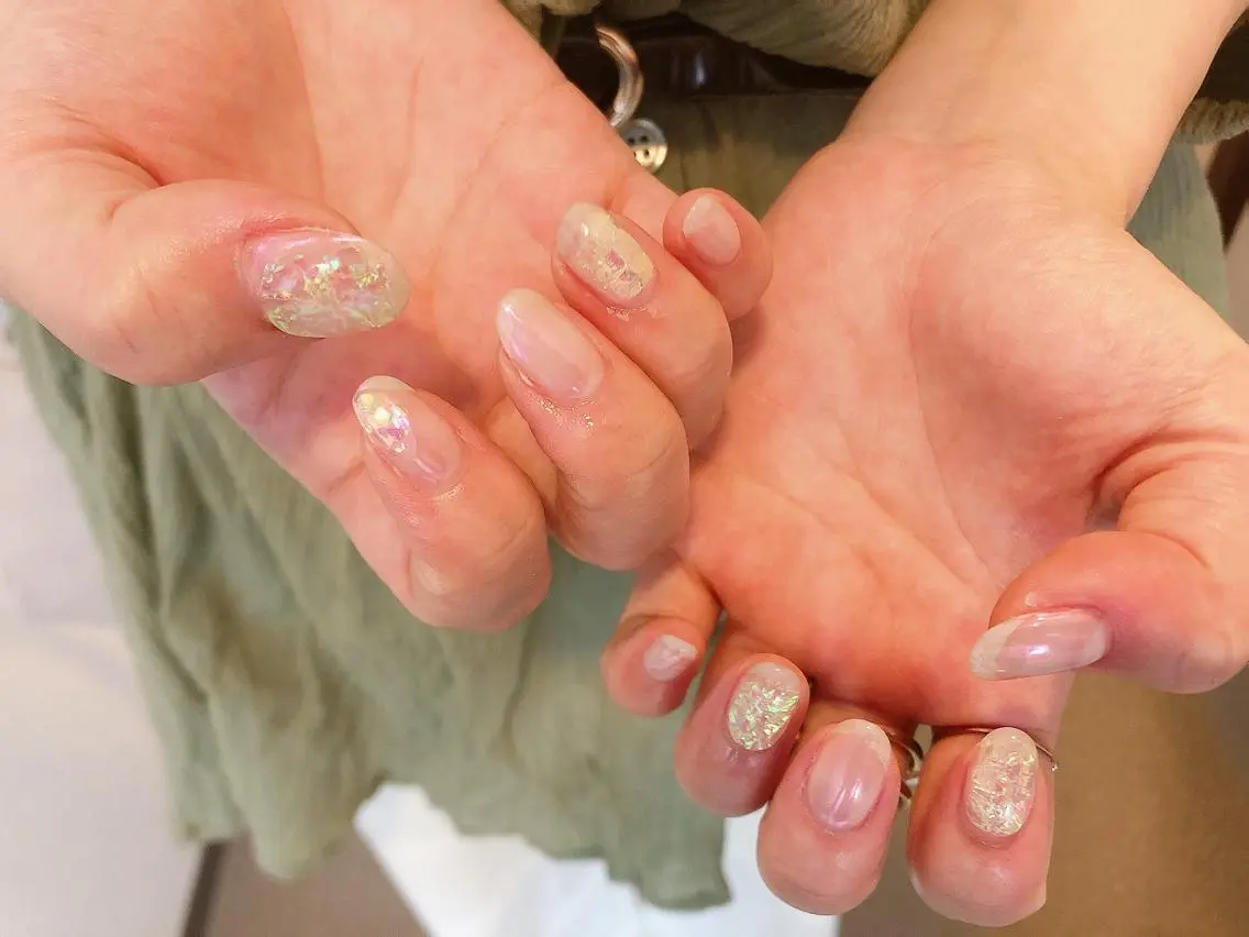 ネイル 氷ネイル・うるうるネイル kikinail 溝の口のネイルデザイン