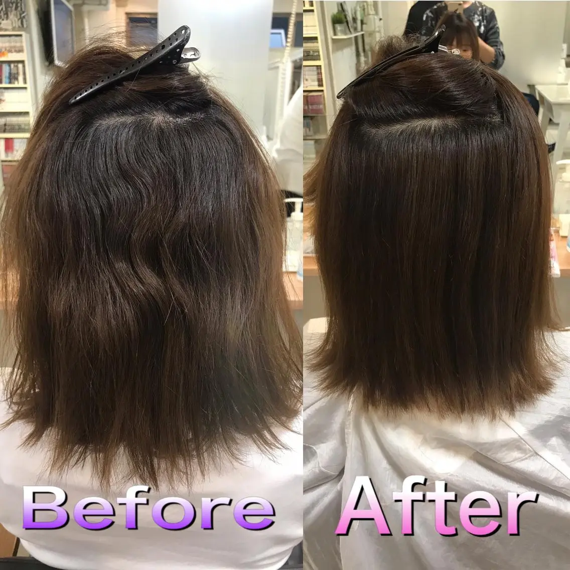 ミディアム カット 縮毛矯正 トリートメント 髪質改善満足度NO1 山下のヘアスタイル