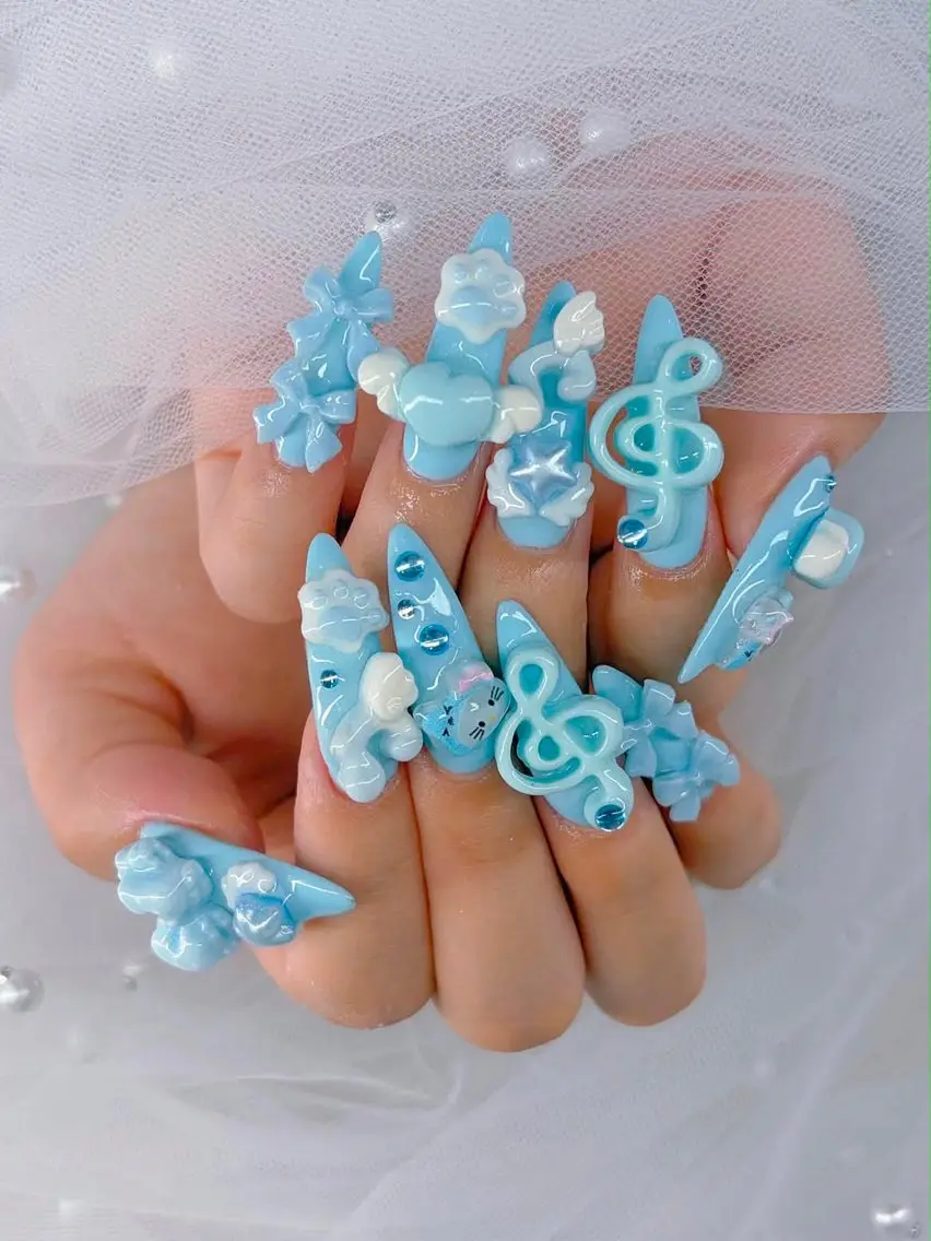 ネイル アートネイル オーロラネイル フレンチネイル ジェルネイル グラデーション Sora nail 長さ出し専門店のネイルデザイン