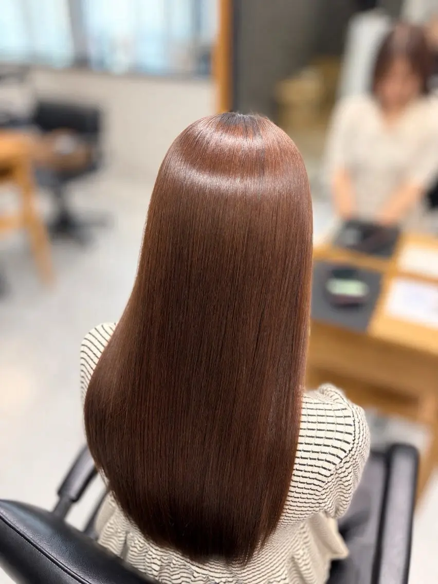 ロング 髪質改善 ヘアカラー カラーモデル募集 🤍momoha🤍のヘアスタイル