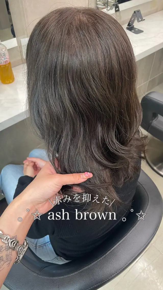 カラー カット ヘアカラー 🖤韓国暗髪 ｜透明感カラー　ゆりのヘアスタイル