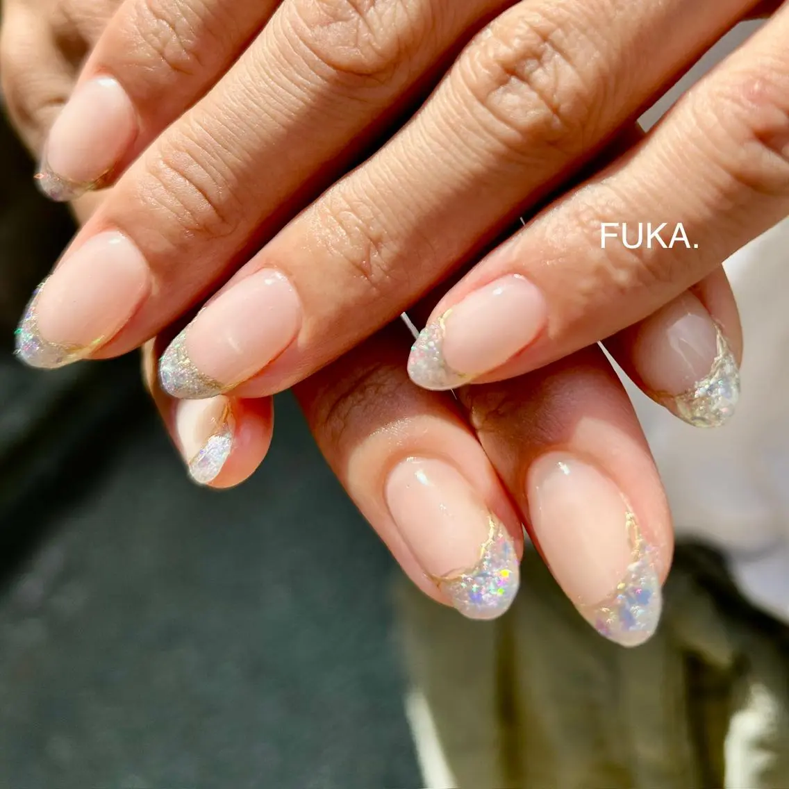 ネイル フレンチネイル ガラスフレンチ 持ち込み ハンドネイル Nail♡Fuka. /6月予約受付中のネイルデザイン