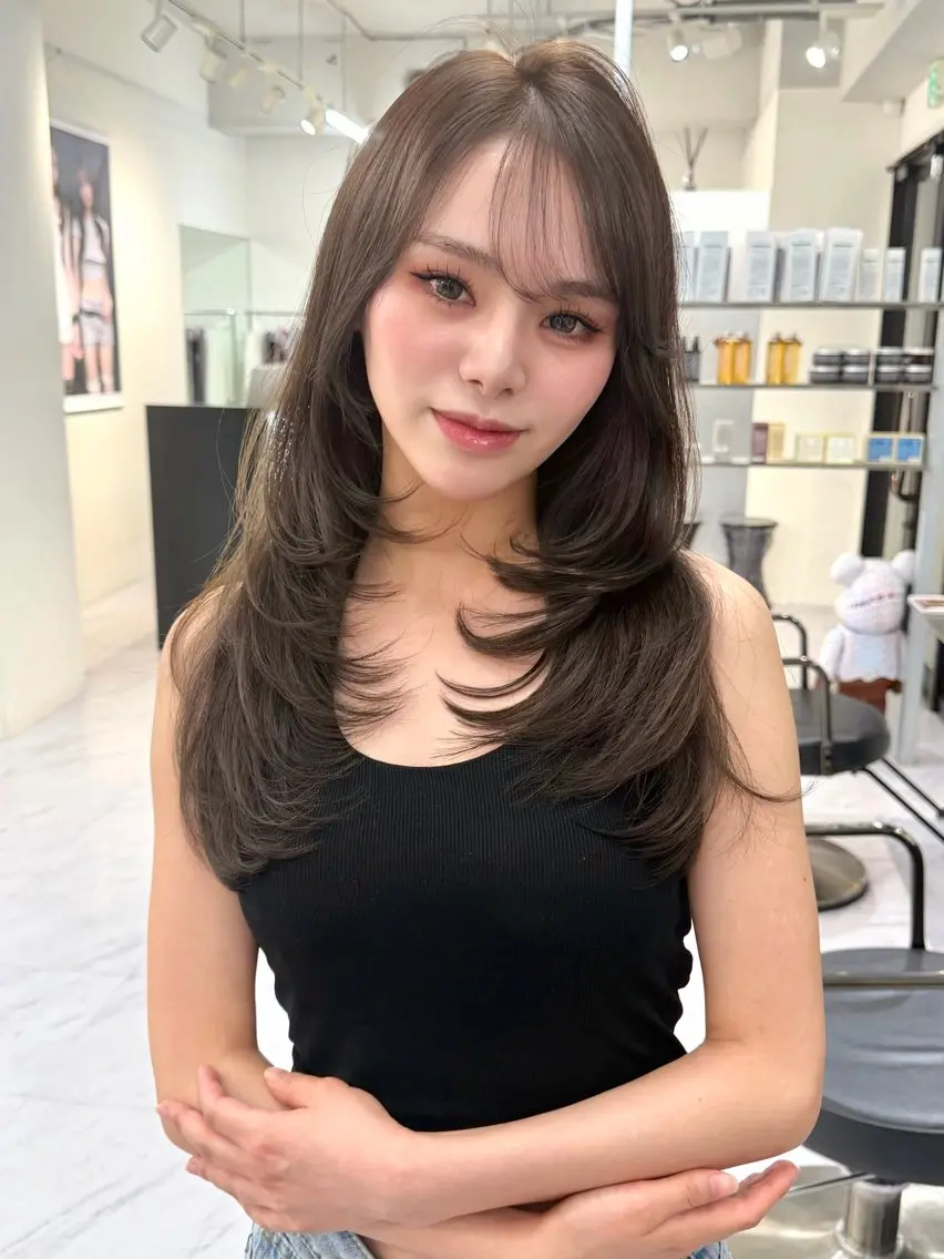 ロング カラー カット ヘアカラー トリートメント ヘアセット Rita/髪質改善/ ブリーチなしWカラーのヘアスタイル