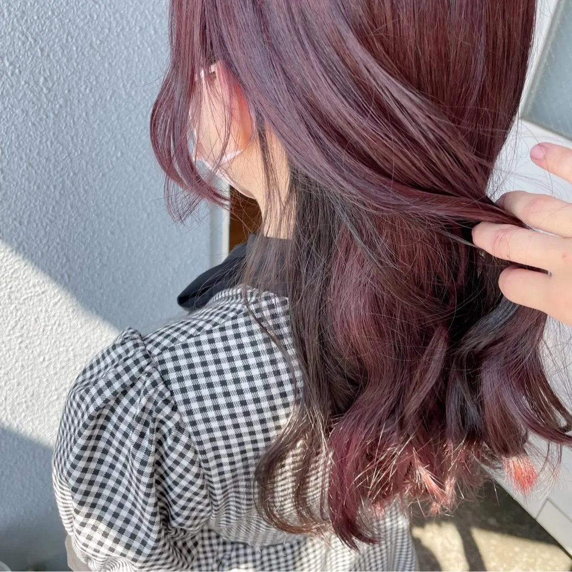 ロング カラー ヘアアレンジ 黒髪 ピンクカラー なつき/艶ピンク/ girly hairのヘアスタイル