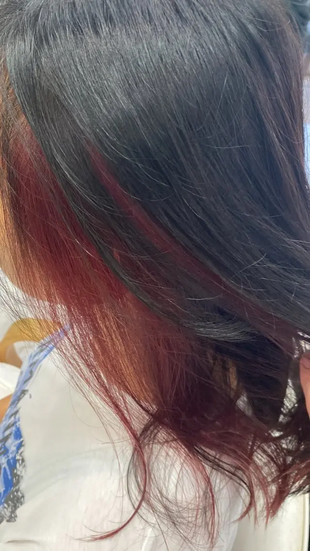 ロング カラー ブリーチ ダブルカラー インナーカラー 韓国風カラー ピンクカラー ヘアカラー トリートメント 目黒 碧人のヘアスタイル