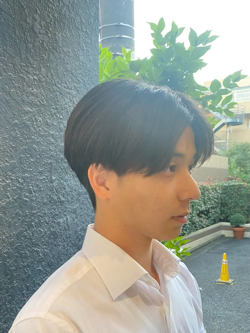 ミディアム メンズ センターパート カット ♤メンズ✖️パーマ♧ 第十 和博のヘアスタイル