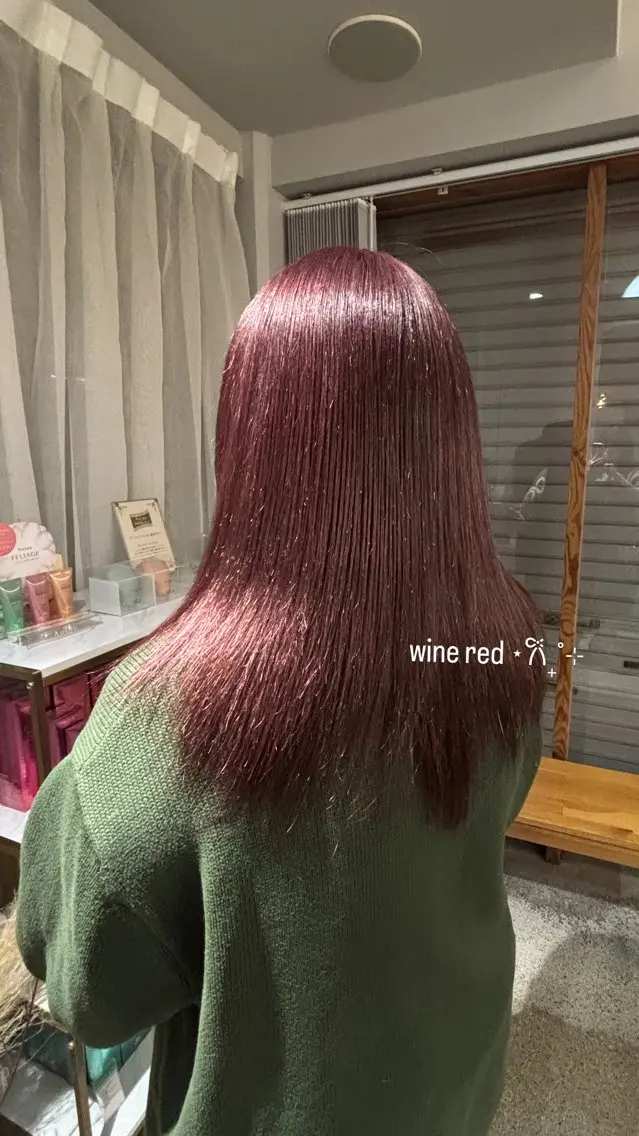 セミロング カラー ピンクカラー cipre 萌乃のヘアスタイル