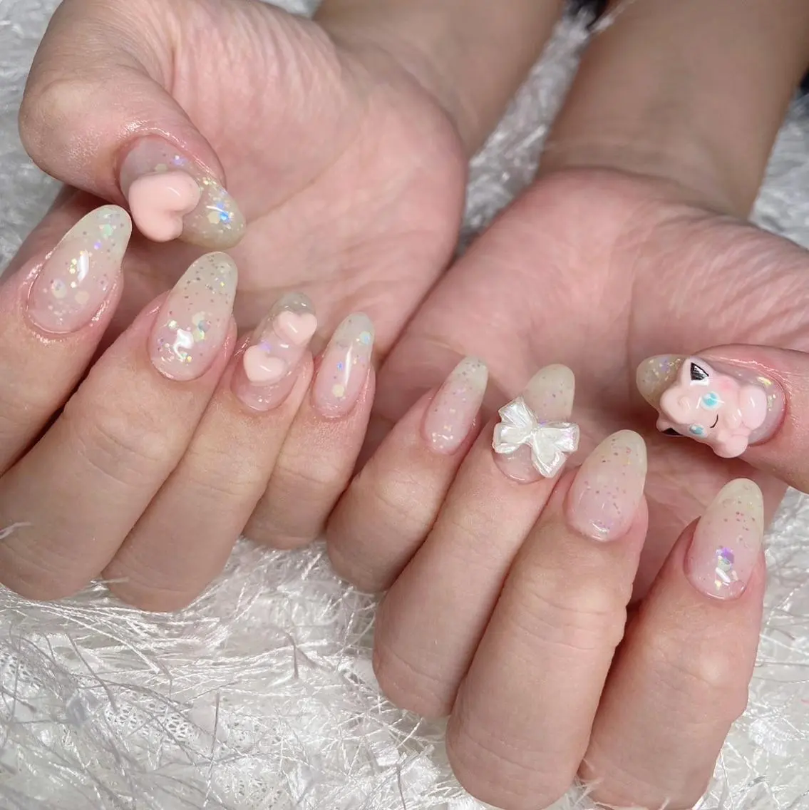 ネイル 長さ出し フレンチネイル ジェルネイル グラデーション 韓国ネイル ハンドネイル Nail&eye Belire 新宿のネイルデザイン