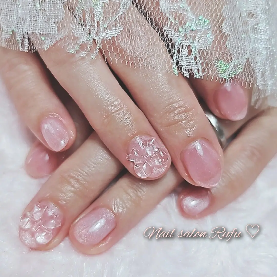 ネイル マグネットネイル リボン Nail Salon  Rufu【ルフ】のネイルデザイン