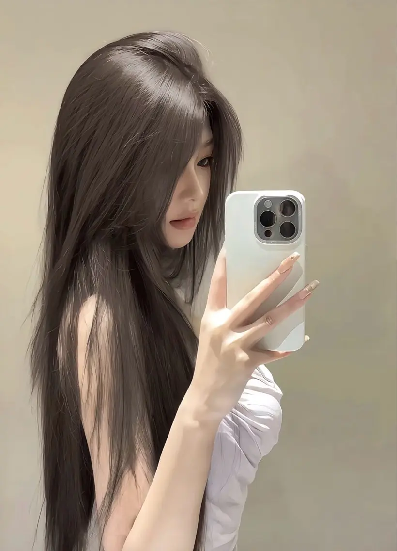 ロング カラー ヘアカラー トリートメント グレージュ/艶カラー 🎀nanakaㅤのヘアスタイル