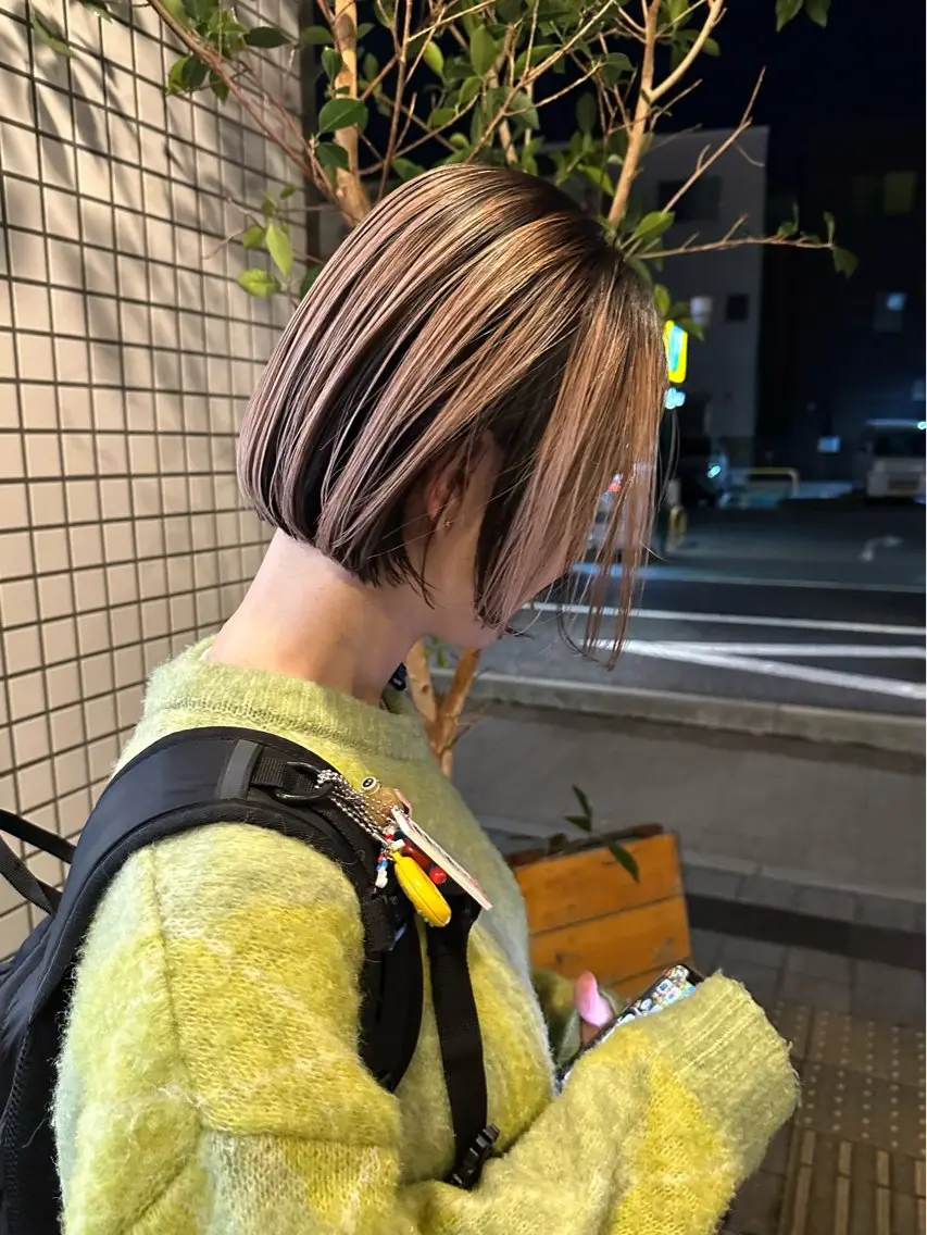 ショート カラー ブリーチ トリートメント 橋本叶夢/ お洒落hairのヘアスタイル