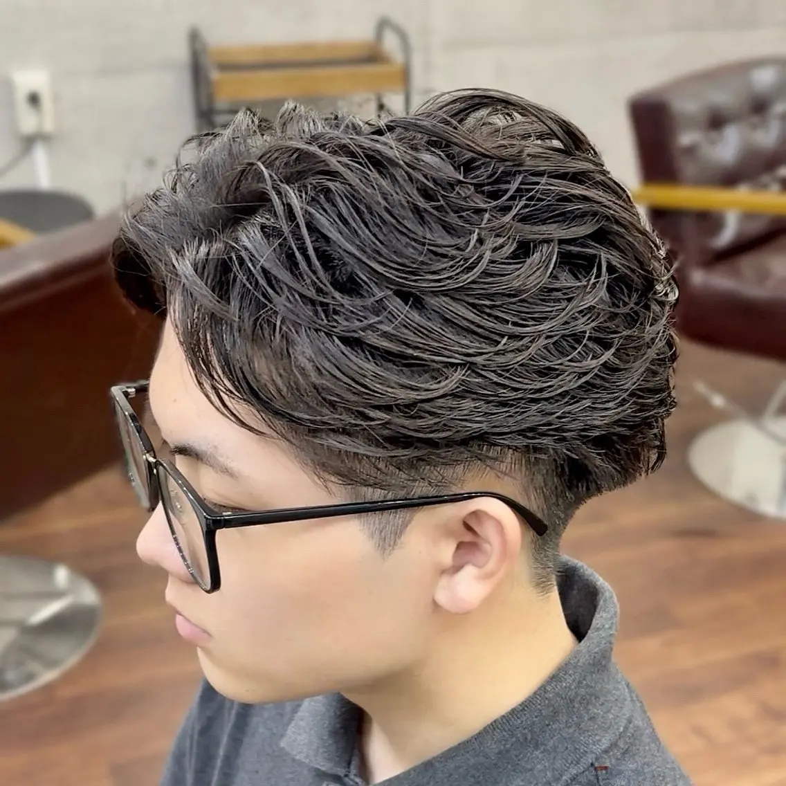 パーマ メンズ フェザーパーマ メンズパーマ Rikito .のヘアスタイル