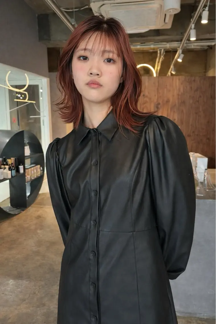 ミディアム ボブレイヤー ボブ レイヤーカット 外ハネヘア 不藤 代史伽のヘアスタイル