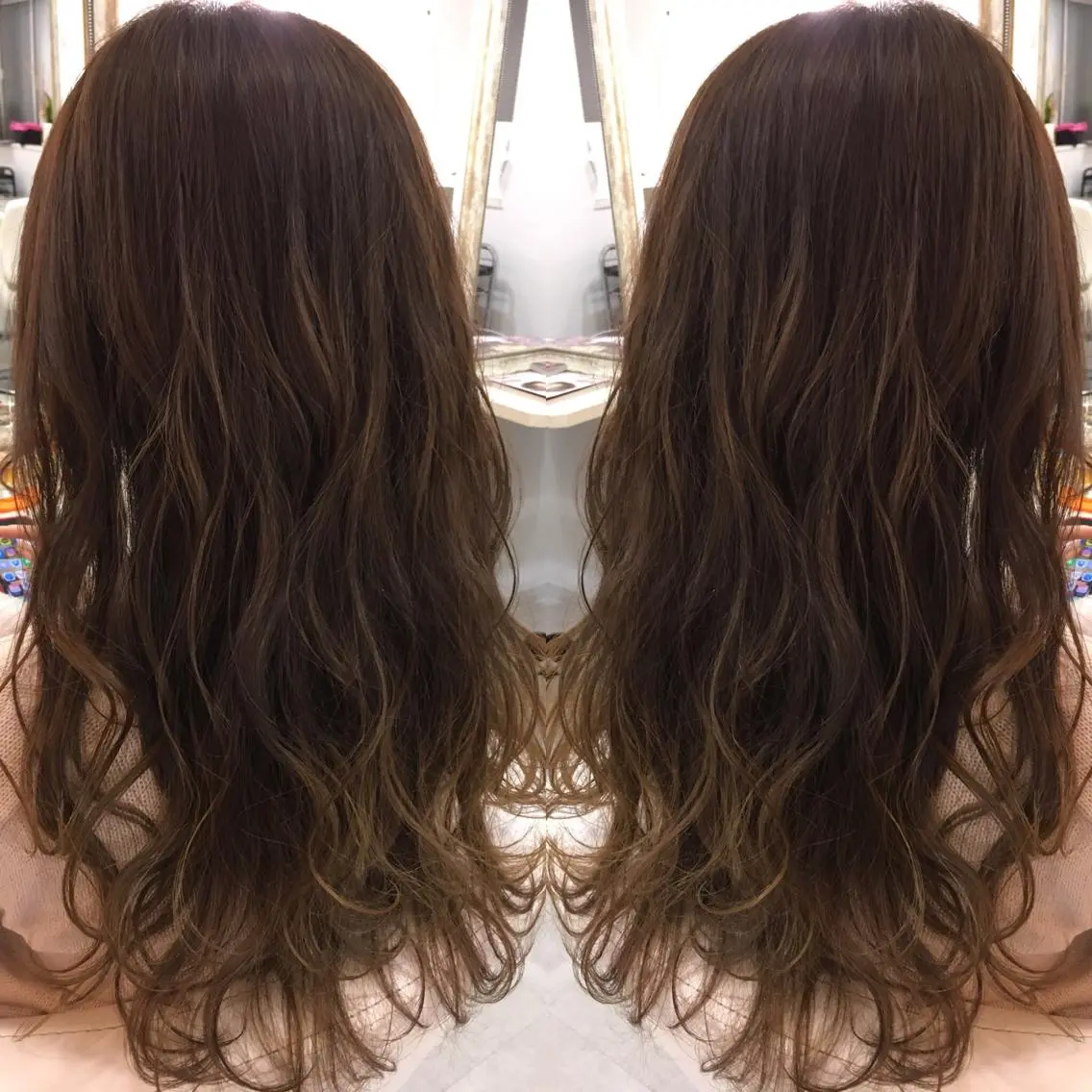 セミロング ロング カラー 髪質改善 中川 翔のヘアスタイル