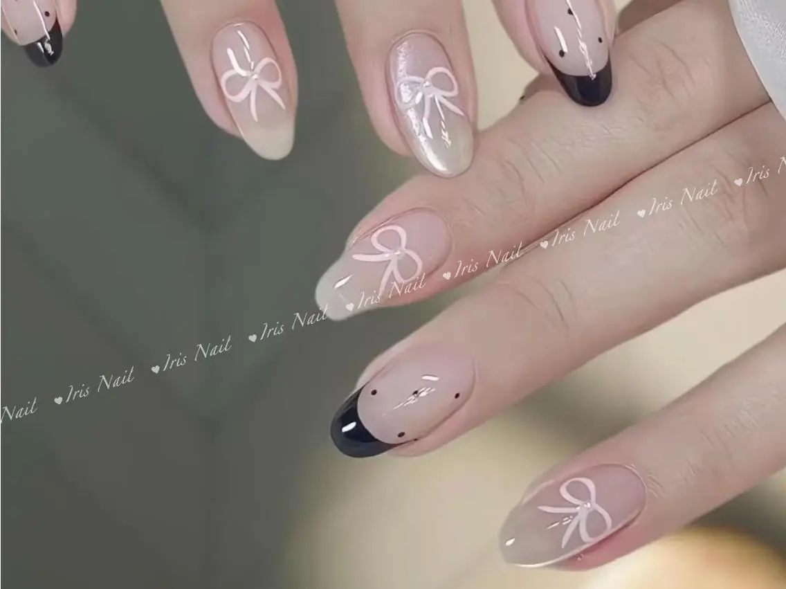 ネイル リボン ハンドネイル ハンドケア 🍒IRIS Nail🌸のネイルデザイン