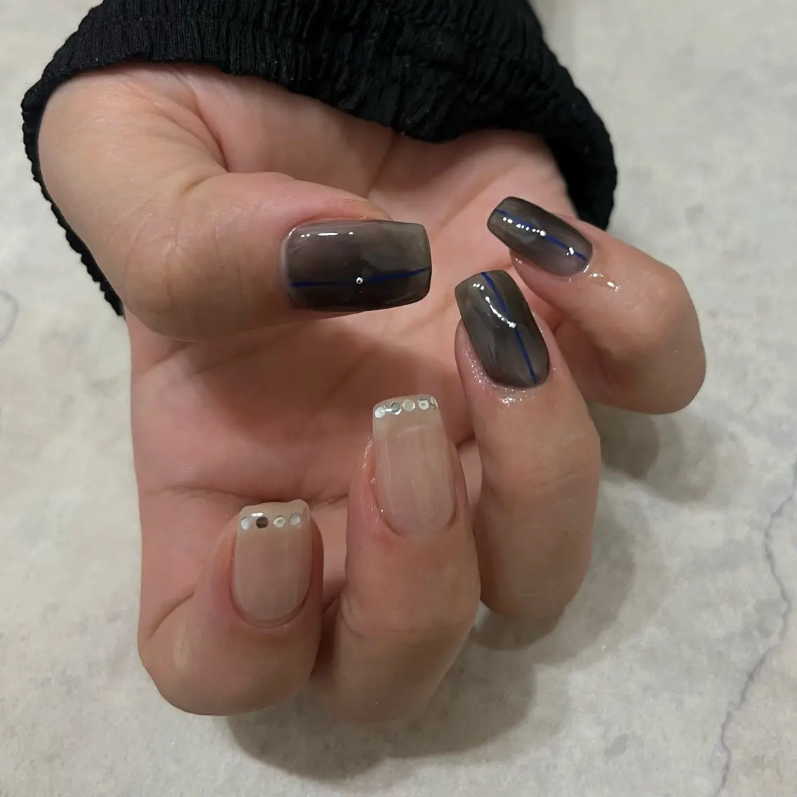 ネイル グリーン ハンドネイル vegh. nail/阿波座のネイルデザイン