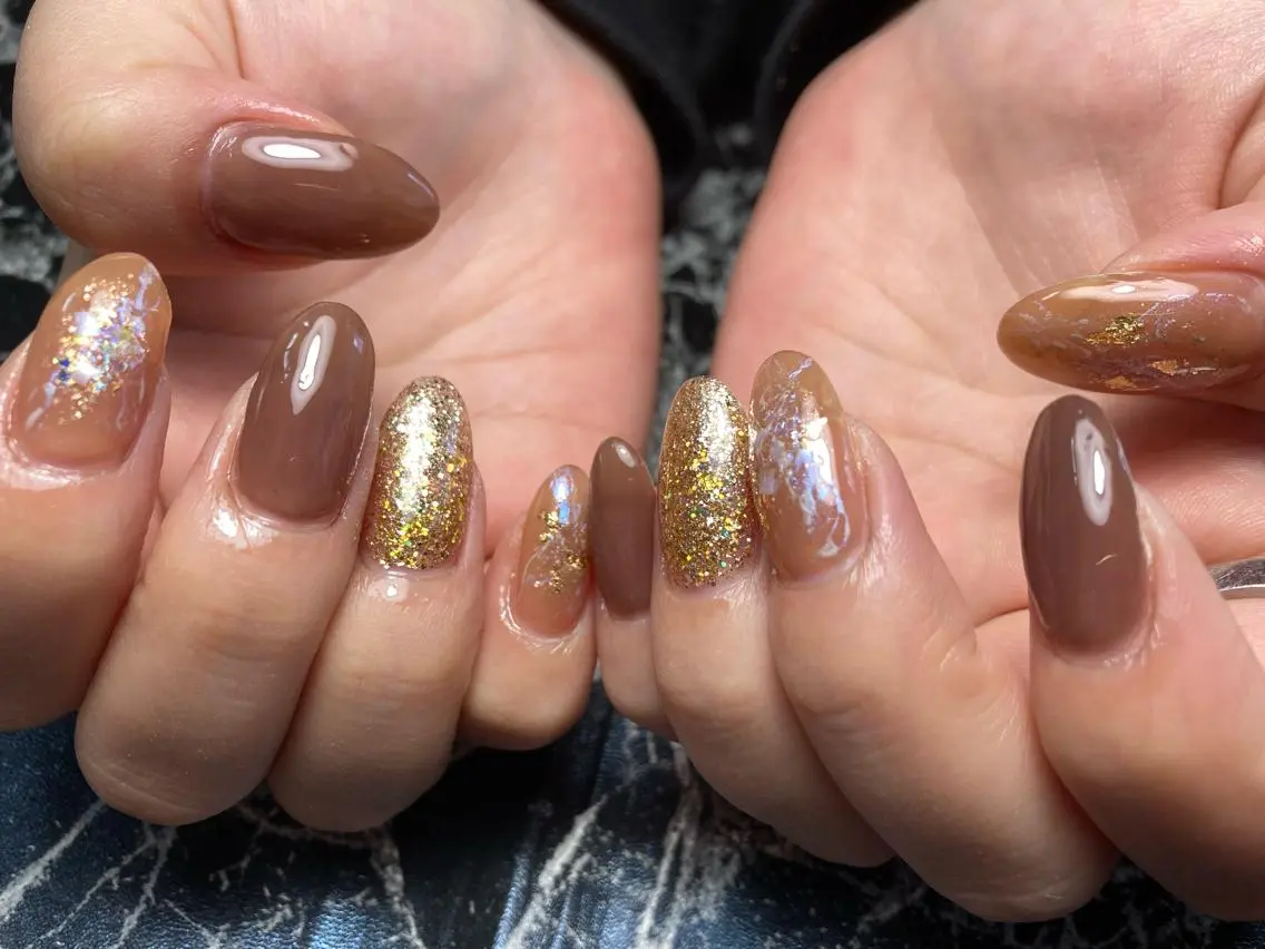 ミディアム ネイル ハンドネイル フットネイル ✴︎ Delightのネイルデザイン