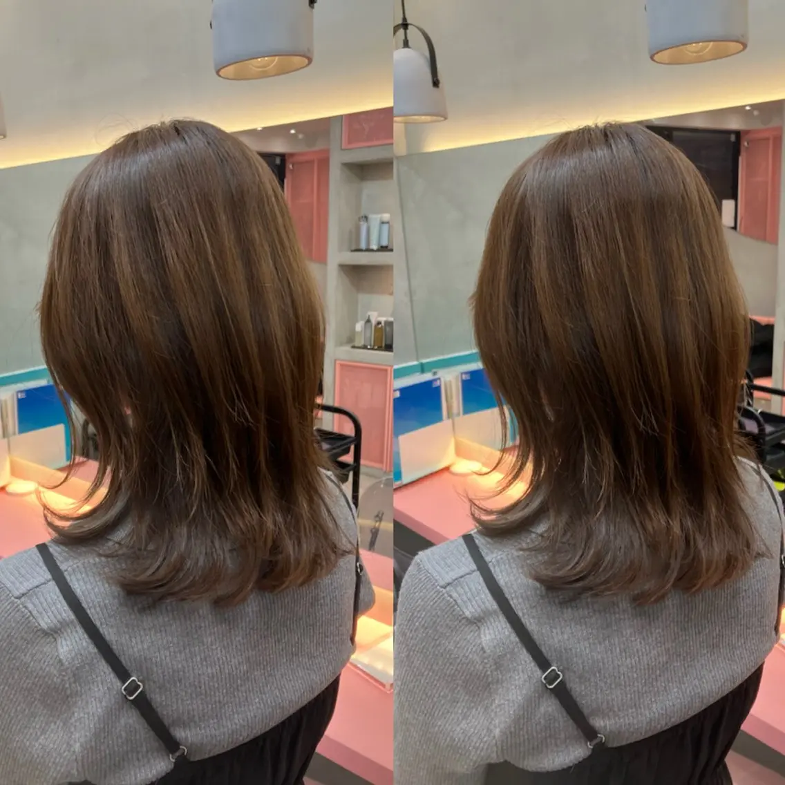 セミロング カット ヘアカラー トリートメント ‎🤍レイヤー/ 縮毛矯正🖤菊池瑛士のヘアスタイル