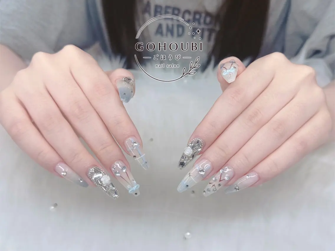 ネイル ジェルネイル 韓国ネイル パラジェル ワンホンネイル ハンドネイル GOHOUBI Nail 心斎橋店のネイルデザイン