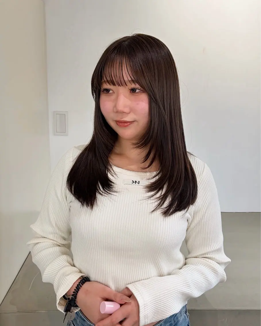 ミディアム 顔周りカット レイヤーカット カット 🧣misaki 🧣のヘアスタイル