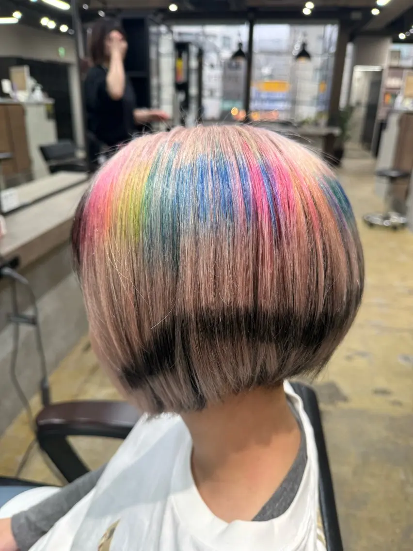 カラー デザインカラー ヘアカラー ルシ🎨/ハイトーン デザイン/髪質改善のヘアスタイル