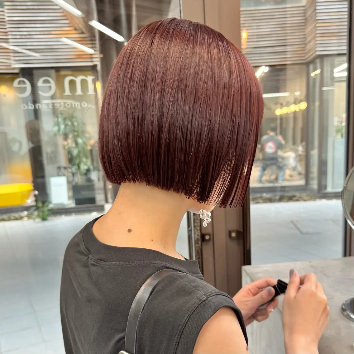 ショート カラー ボルドーカラー ボブ ボブ/ショート /パーマ/shinのヘアスタイル