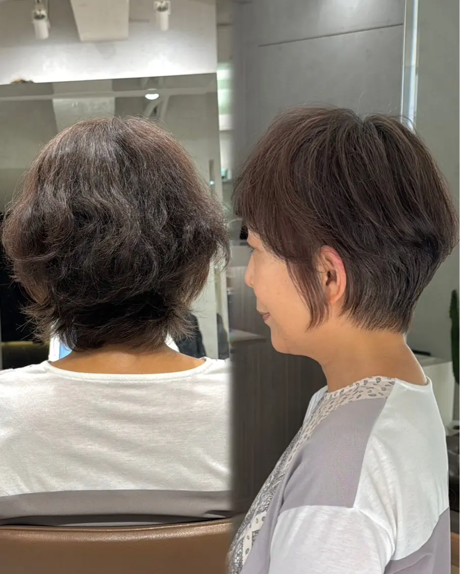 ショート カラー カット ヘアカラー トリートメント 佐藤優晟/カラー/ 癖毛ショート/表参道のヘアスタイル