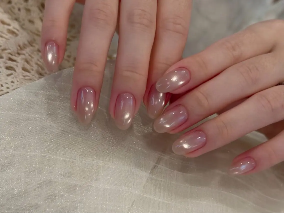 ネイル ブラウン フットネイル フレンチネイル グラデーション 氷ネイル・うるうるネイル ハンドネイル Mixx Nail_ Studioのネイルデザイン