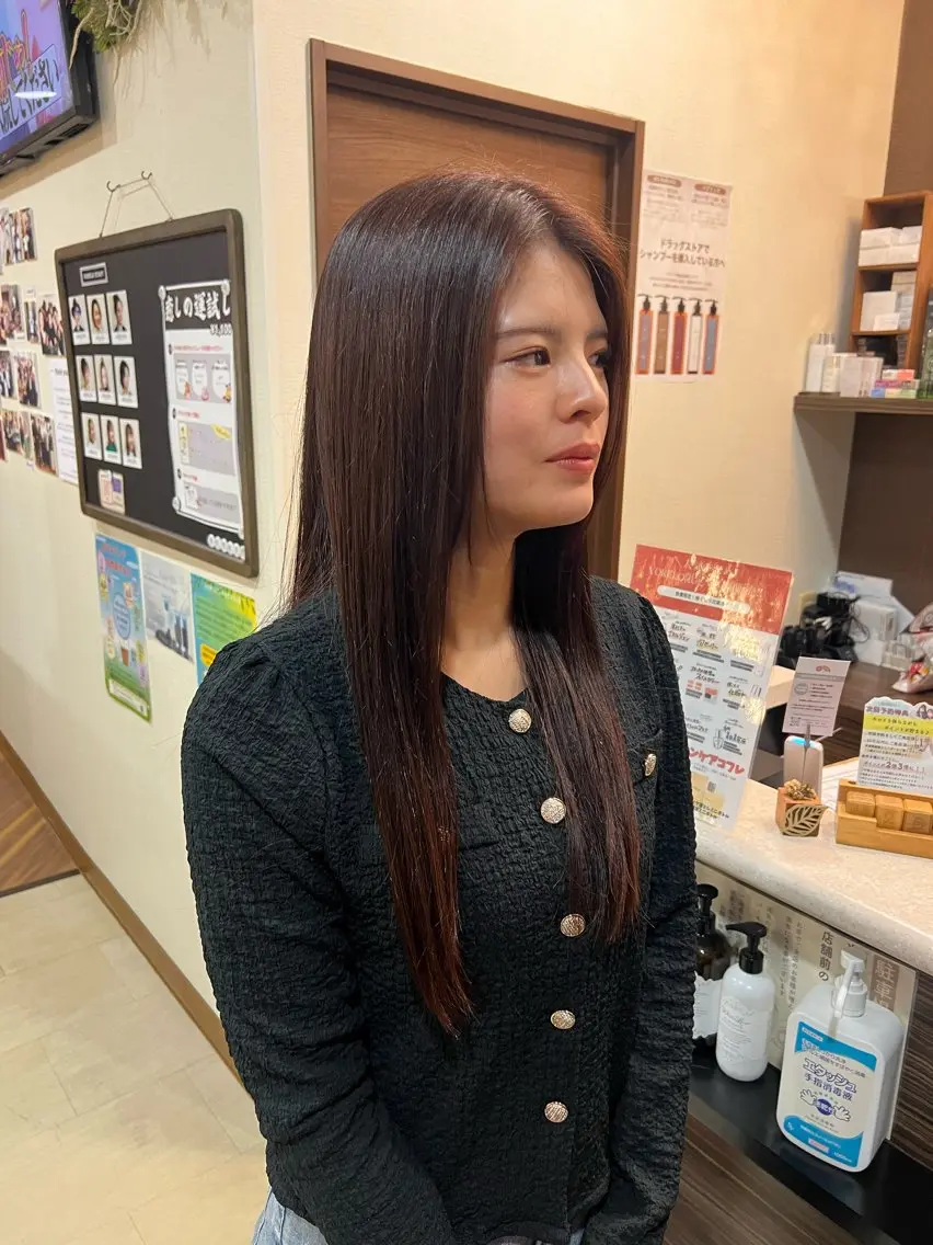 ロング カラー ブラウンカラー レッドカラー レッドブラウン 森川愛奈 /カットモデル募集中のヘアスタイル