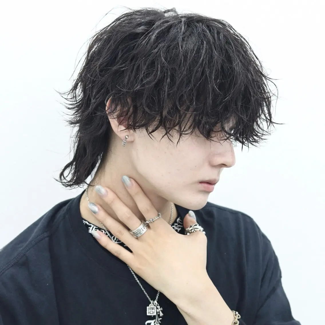 ミディアム カラー パーマ メンズ カット パーマ トリートメント ハイトーン/メンズマ ッシュ/KYOHEIのヘアスタイル